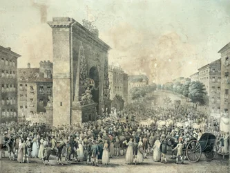 Einzug von Ludwig XVIII. (1755-1824) durch das Porte Saint-Denis, 1814